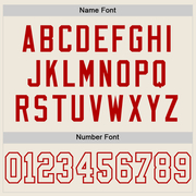 Custom Cream Cream-Red Mesh Authentic Football Jersey