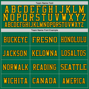 Custom Kelly Green Gold-Black Mesh Authentic Throwback Football Jersey