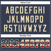 Custom Navy Vintage USA Flag-Cream Mesh Authentic Football Jersey