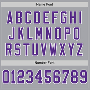 Custom Gray Purple-White Mesh Authentic Throwback Football Jersey