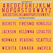 Custom Gold Red-White Mesh Authentic Throwback Football Jersey