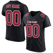 Custom Black Cardinal-White Mesh Authentic Football Jersey