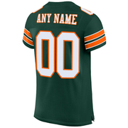 Custom Green White-Orange Mesh Authentic Football Jersey