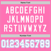 Custom Pink White-Light Blue Mesh Authentic Football Jersey