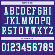 Custom Purple White-Aqua Mesh Authentic Football Jersey