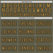 Custom Olive Old Gold-Black Mesh Authentic Throwback Salute To Service Football Jersey