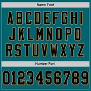 Custom Teal Black-Old Gold Mesh Authentic Throwback Football Jersey