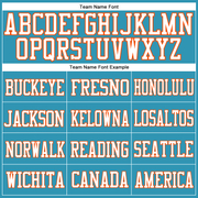 Custom Panther Blue White-Orange Mesh Authentic Football Jersey