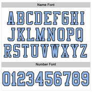 Custom White Light Blue-Black Mesh Authentic Football Jersey