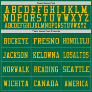 Custom Kelly Green Red-Gold Mesh Authentic Throwback Football Jersey