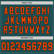 Custom Midnight Green Orange-Black Mesh Authentic Throwback Football Jersey