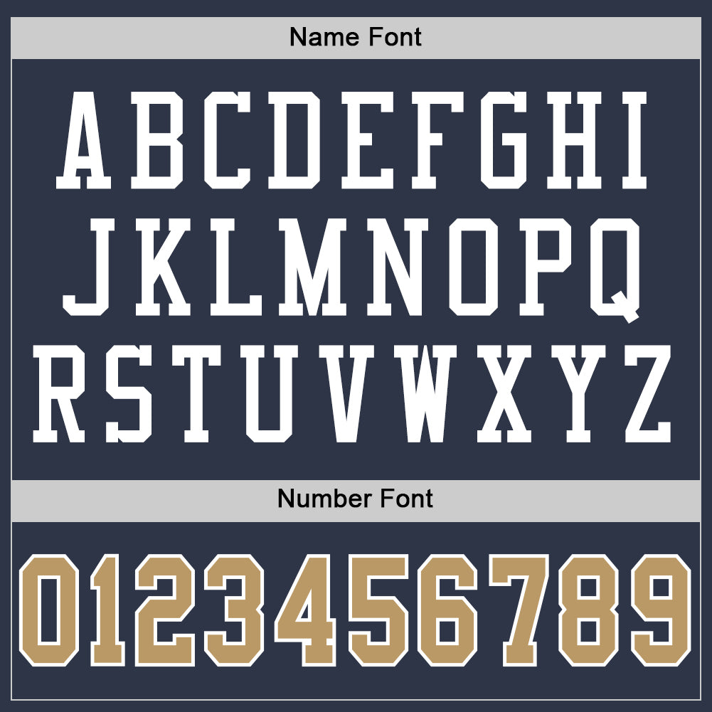 Custom Navy Old Gold-White Mesh Authentic Throwback Football Jersey