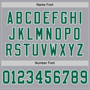 Custom Gray Kelly Green-White Mesh Authentic Throwback Football Jersey