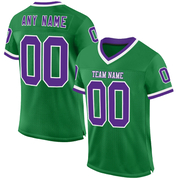 Custom Grass Green Purple-White Mesh Authentic Throwback Football Jersey