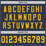 Custom Navy Gold-Royal Mesh Authentic Throwback Football Jersey