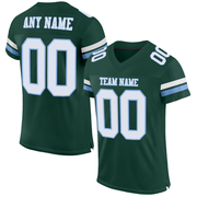 Custom Green White-Light Blue Mesh Authentic Football Jersey