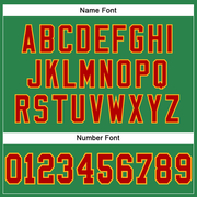 Custom Grass Green Red-Gold Mesh Authentic Football Jersey