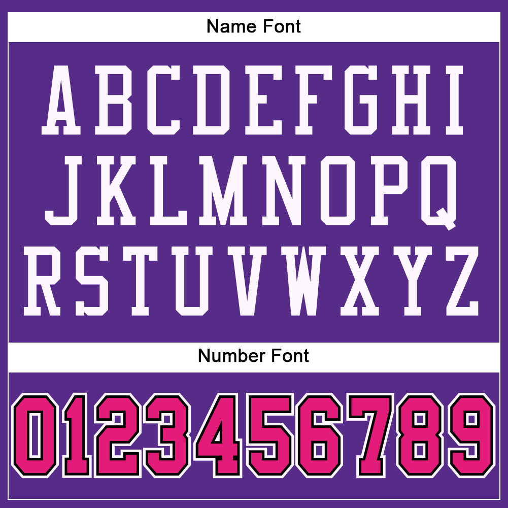 Custom Purple Hot Pink-Black Mesh Authentic Football Jersey