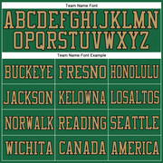 Custom Kelly Green Black-Old Gold Mesh Authentic Football Jersey