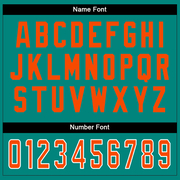 Custom Aqua Orange-White Mesh Split Fashion Football Jersey