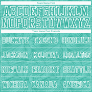 Custom Aqua White Round Neck Sublimation Basketball Suit Jersey