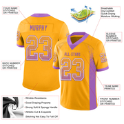 Custom Gold Medium Purple-White Mesh Drift Fashion Football Jersey