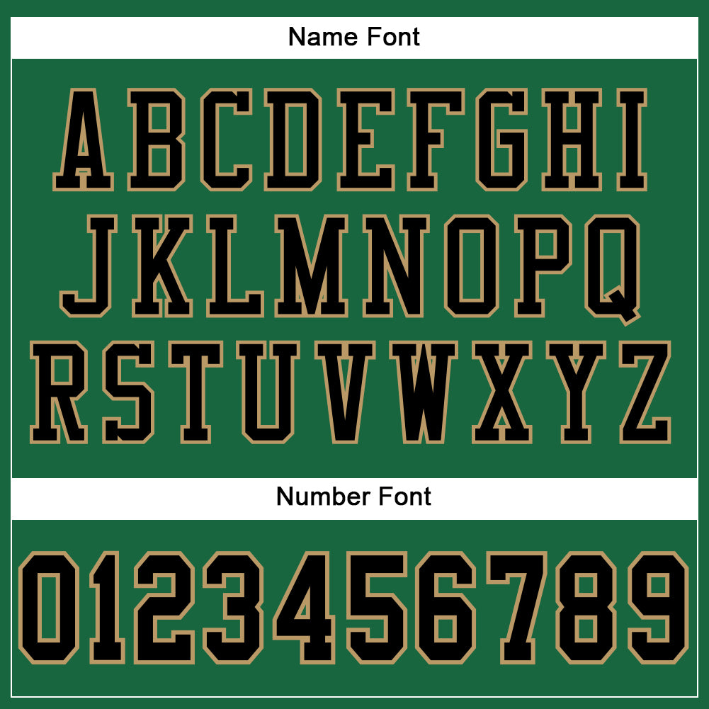 Custom Kelly Green Black-Old Gold Mesh Authentic Football Jersey