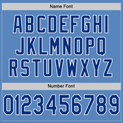 Custom Light Blue Royal-White Mesh Authentic Football Jersey