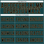 Custom Midnight Green Black-Old Gold Mesh Authentic Football Jersey