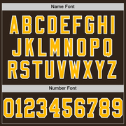 Custom Brown Gold-White Mesh Authentic Throwback Football Jersey