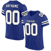Custom Royal White-Black Mesh Authentic Football Jersey