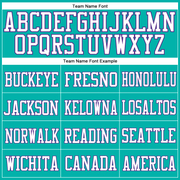 Custom Aqua White-Purple Mesh Authentic Football Jersey