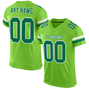 Custom Neon Green Kelly Green-White Mesh Authentic Football Jersey