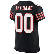 Custom Black White-Scarlet Mesh Authentic Football Jersey