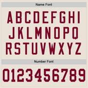 Custom Cream Maroon-White Mesh Authentic Throwback Football Jersey