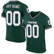 Custom Green White-Gray Mesh Authentic Throwback Football Jersey