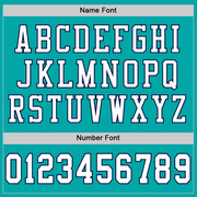 Custom Aqua White-Navy Mesh Authentic Football Jersey