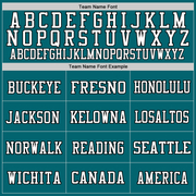 Custom Teal Black-White Mesh Authentic Throwback Football Jersey