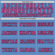 Custom Light Blue Pink-Black Mesh Authentic Football Jersey