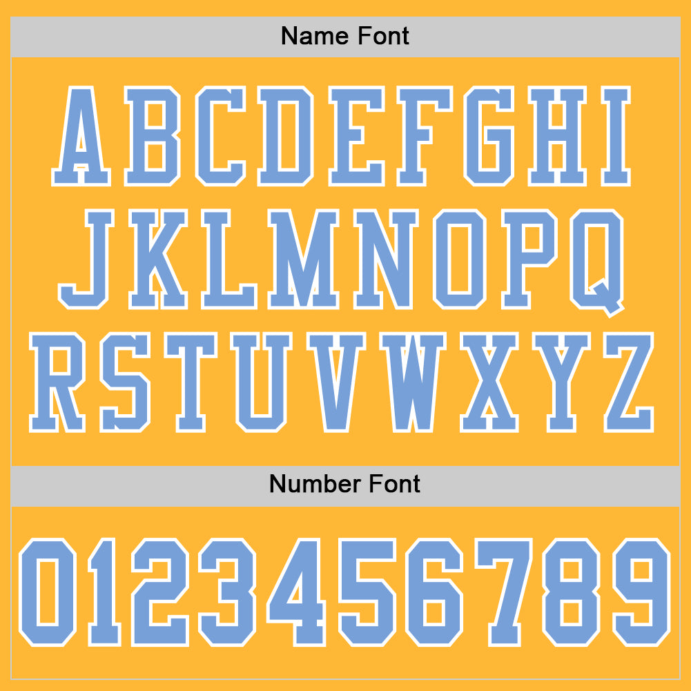 Custom Gold Light Blue-White Mesh Authentic Football Jersey