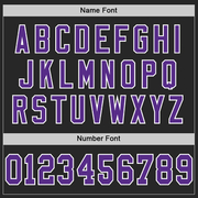 Custom Black Purple-White Mesh Authentic Throwback Football Jersey