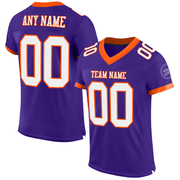 Custom Purple White-Orange Mesh Authentic Football Jersey