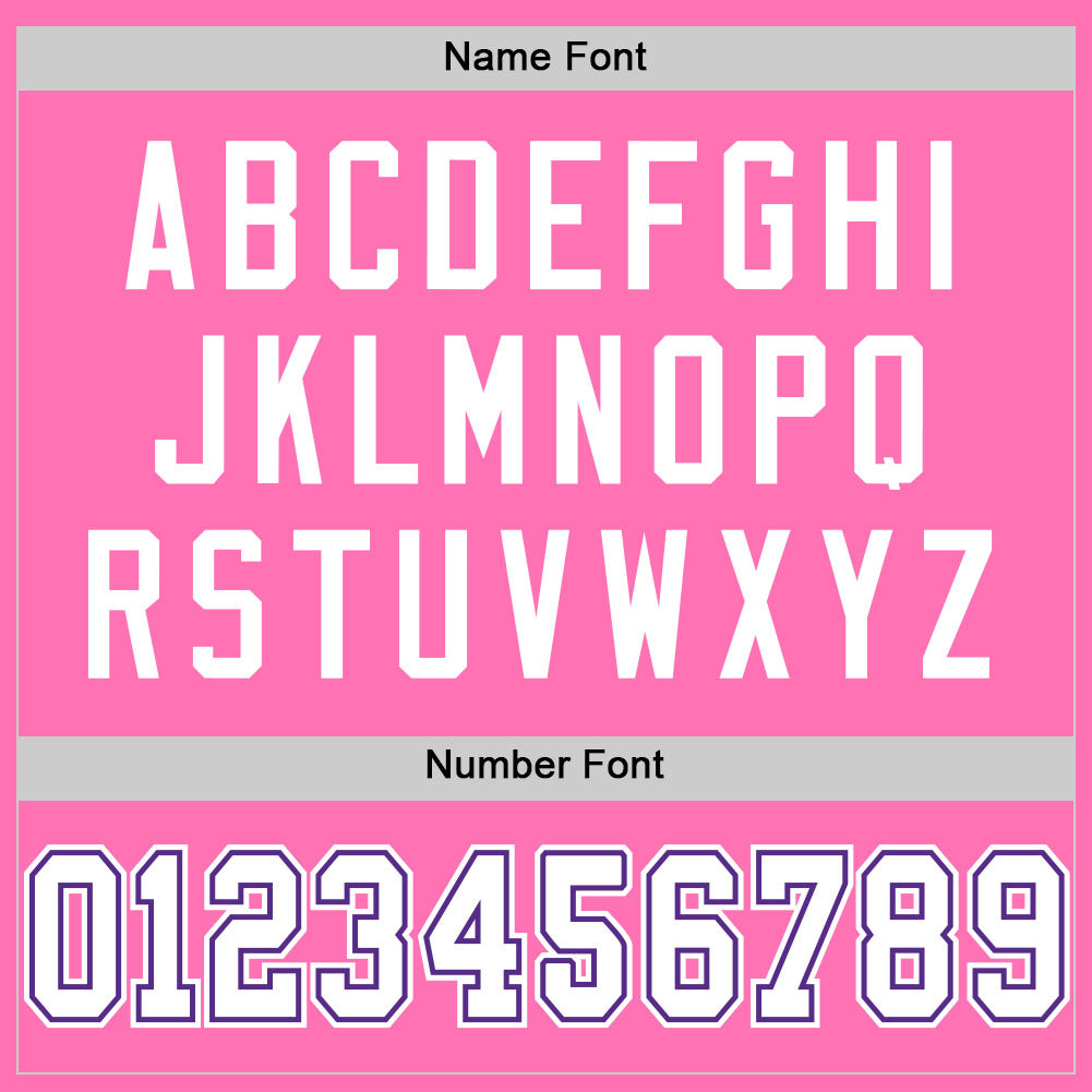 Custom Pink White-Purple Mesh Authentic Football Jersey