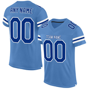Custom Light Blue Royal-White Mesh Authentic Football Jersey