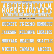 Custom Gold Light Blue-White Mesh Authentic Football Jersey