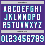 Custom Purple White-Teal Mesh Authentic Throwback Football Jersey