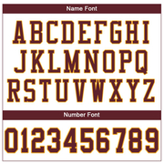 Custom White Burgundy-Gold Mesh Authentic Football Jersey