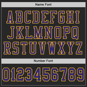 Custom Black Purple-Gold Mesh Authentic Football Jersey