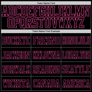 Custom Black Black-Pink Mesh Authentic Football Jersey