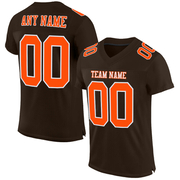 Custom Brown Orange-White Mesh Authentic Football Jersey